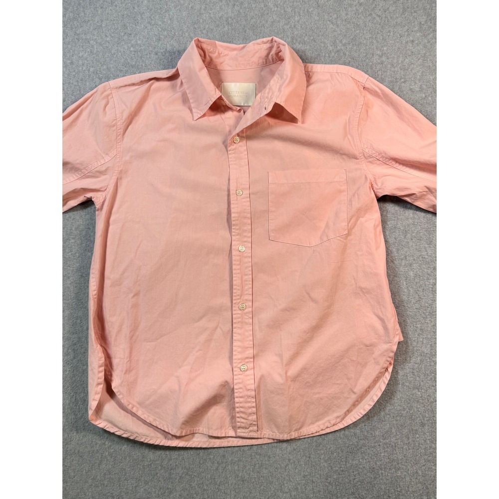 Citizens of Humanity Womens XS Peach Pink Button Down Roll Tab Sleeve Shirt - Picture 3 of 10